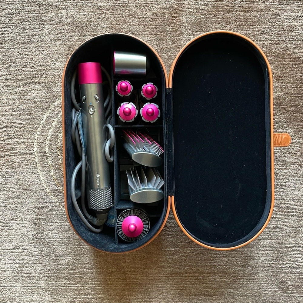 dyson air wrap multi styler color: nickel and fuchsia
